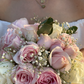 White Rose, Baby Pink Rose, Eucalyptus, Baby's Breath