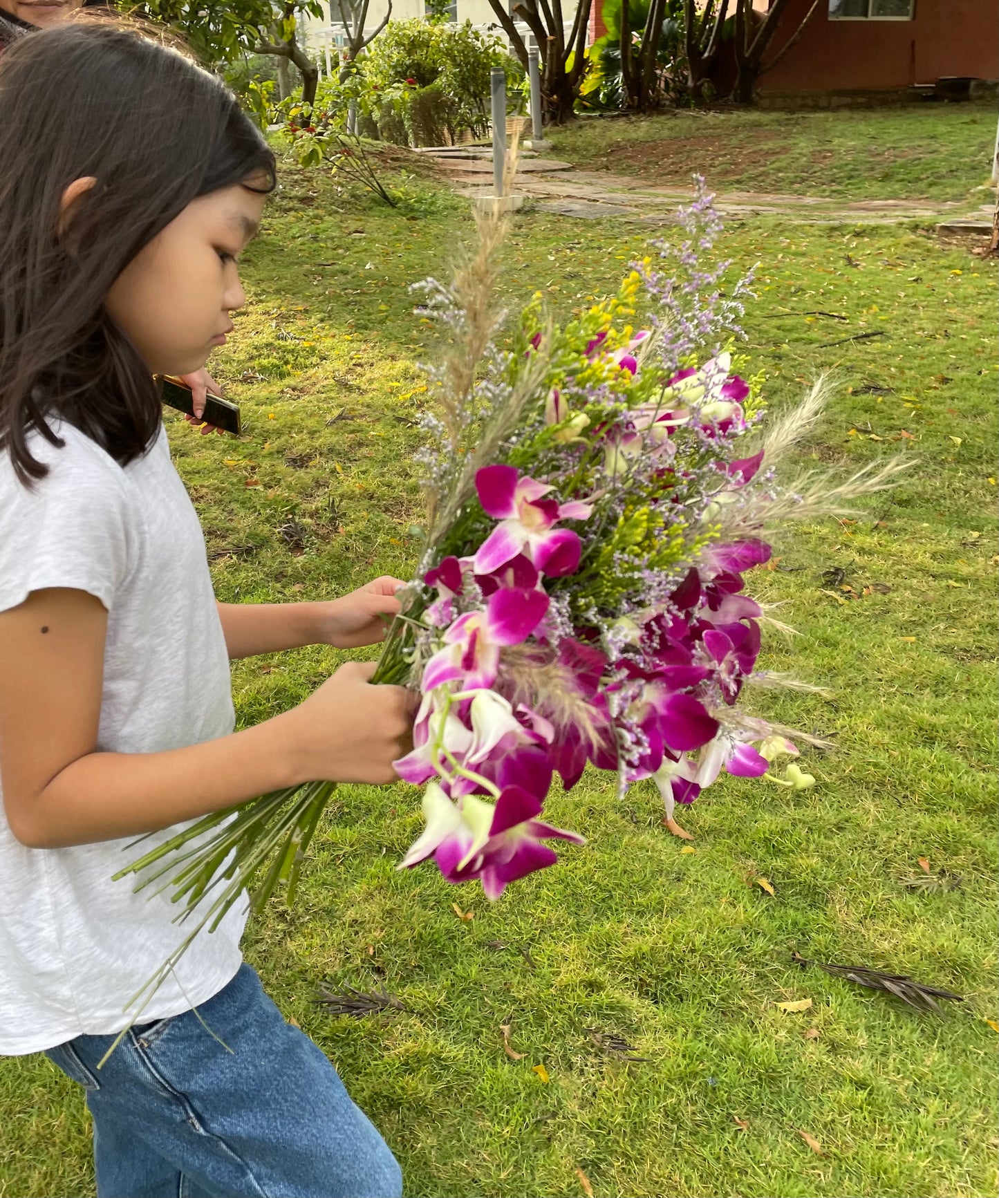 Purple Orchids, Golden Rod, Limonium, Dry Flower