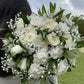 White Rose, White Carnation, Veronica, Song of Jamaica, Gypsophila, Kamini